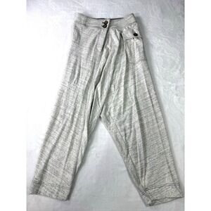 Free People Beach Pants Womens Medium Gray Wide Leg Boho Fairy Baggy Buttons